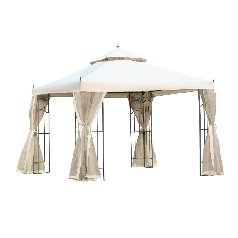 Outsunny 10' x 10' Steel Outdoor Weather Resistant Garden Gazebo - 84C-028