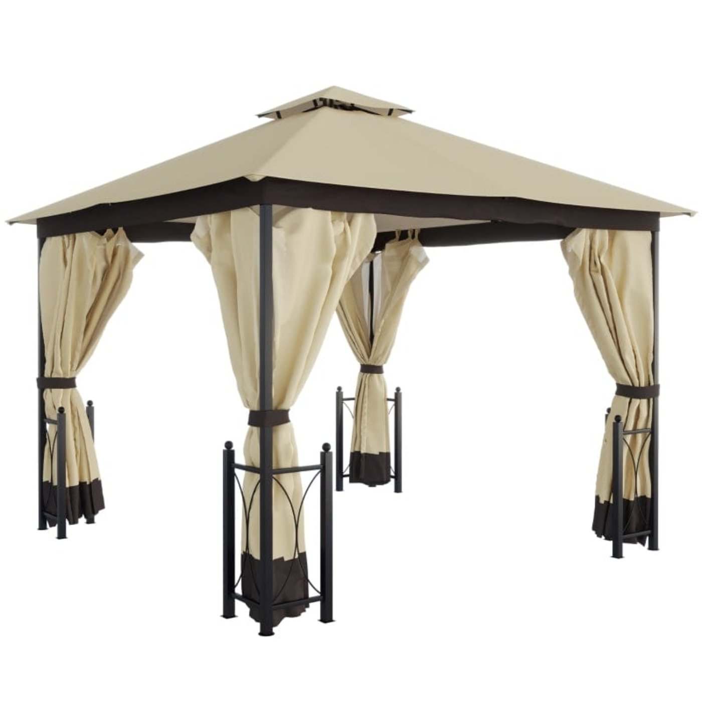 Outsunny 13' x 11' Patio Gazebo Canopy Garden Tent Sun Shade - 84C-331BG