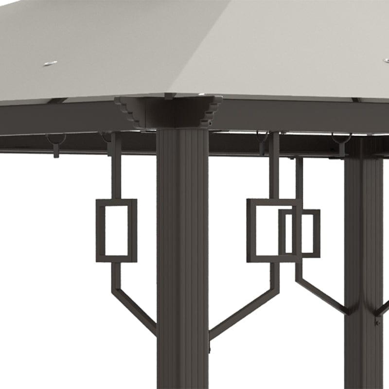 Outsunny 10' x 10' Patio Gazebo Outdoor Canopy Shelter with Double Tier Roof - 84C-344