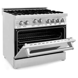 ZLINE Appliance Package - 36 in. Gas Range, Range Hood, Microwave Drawer, 3 Rack Dishwasher, 4KP-RGRH36-MWDWV