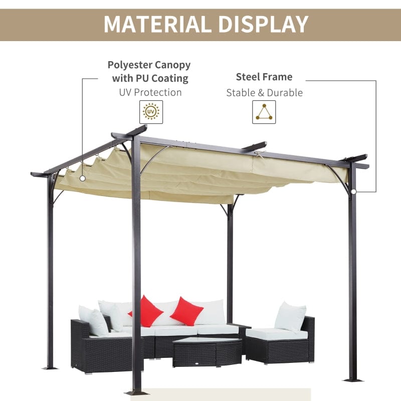 Outsunny 10'x10' Outdoor Patio Classic Pergola - 84C-093