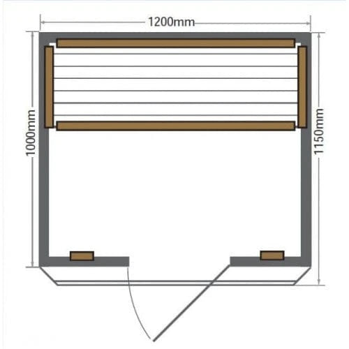 SunRay Evansport Indoor 2 Person Far Infrared Sauna with Ceramic Heater - HL200C