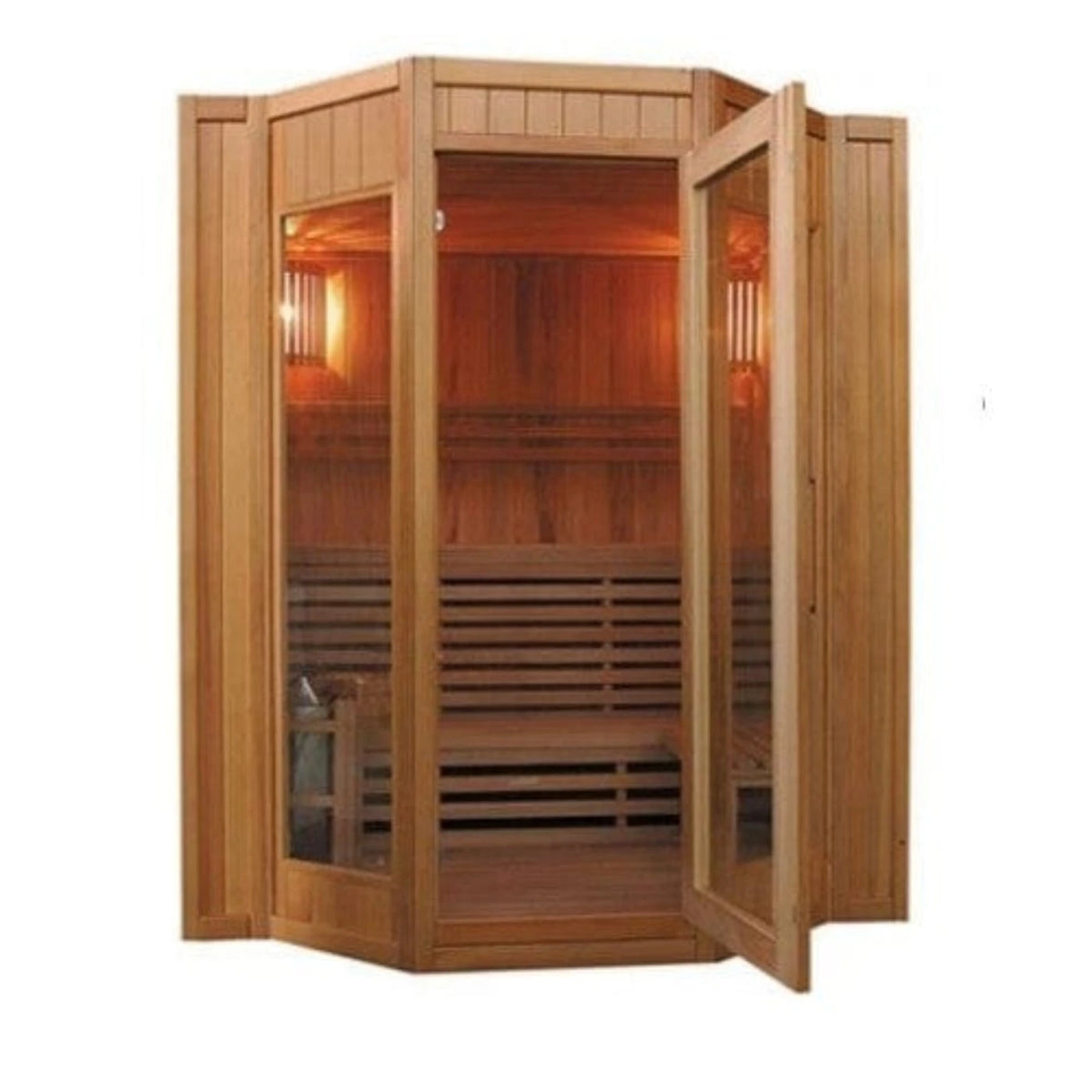 SunRay Tiburon Harvia Indoor 4 Person Traditional Steam Sauna - HL400SN - Backyard Provider