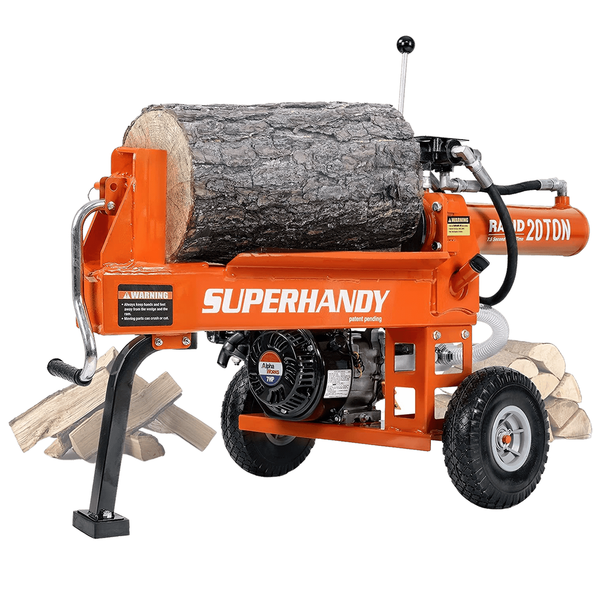 Super Handy Portable 20 Ton Gas Powered Log Splitter New - GUO077