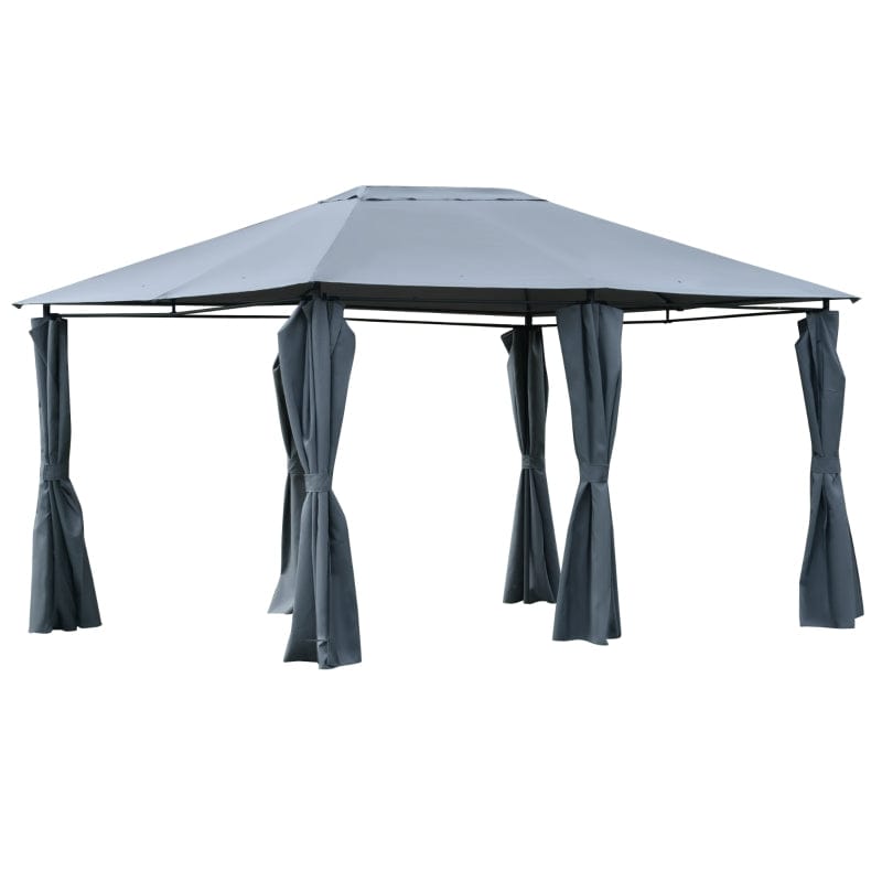 Outsunny 13' x 10' Steel Outdoor Patio Gazebo - 84C-116GY