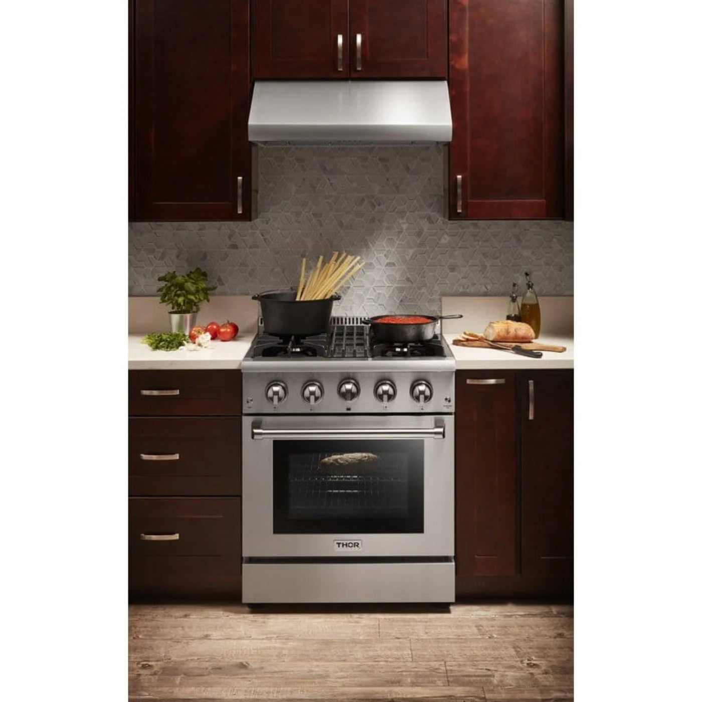 Thor Kitchen 30 in. Propane Gas Burner/Electric Oven Range in Stainless Steel, HRD3088ULP