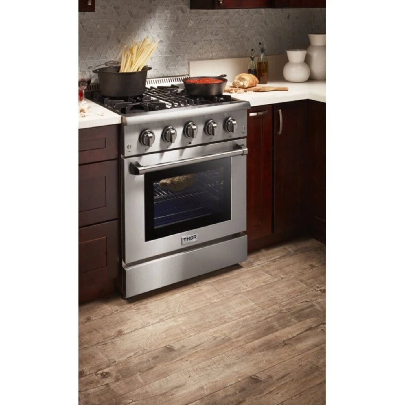 Thor Kitchen 30 in. Propane Gas Burner/Electric Oven Range in Stainless Steel, HRD3088ULP