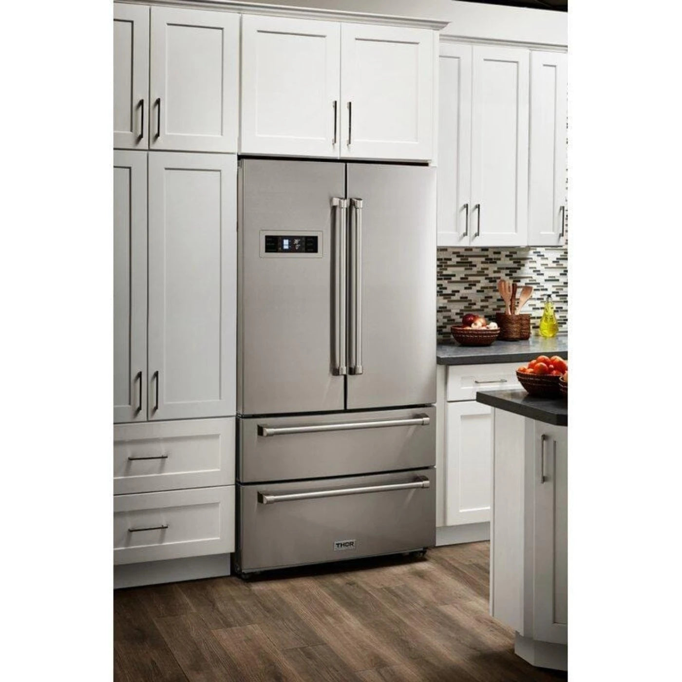 Thor Kitchen Appliance Package - 30 in. Natural Gas Range, Range Hood, Microwave Drawer, Refrigerator, Dishwasher, AP-LRG3001U-7