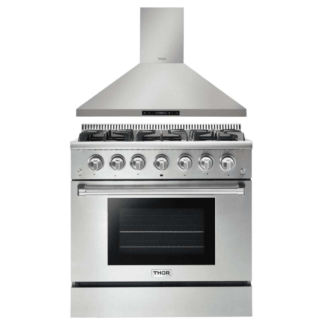 Thor Kitchen 36 in. Natural Gas Range & 36 in. Range Hood Professional Appliance Package, AP-HRG3618U