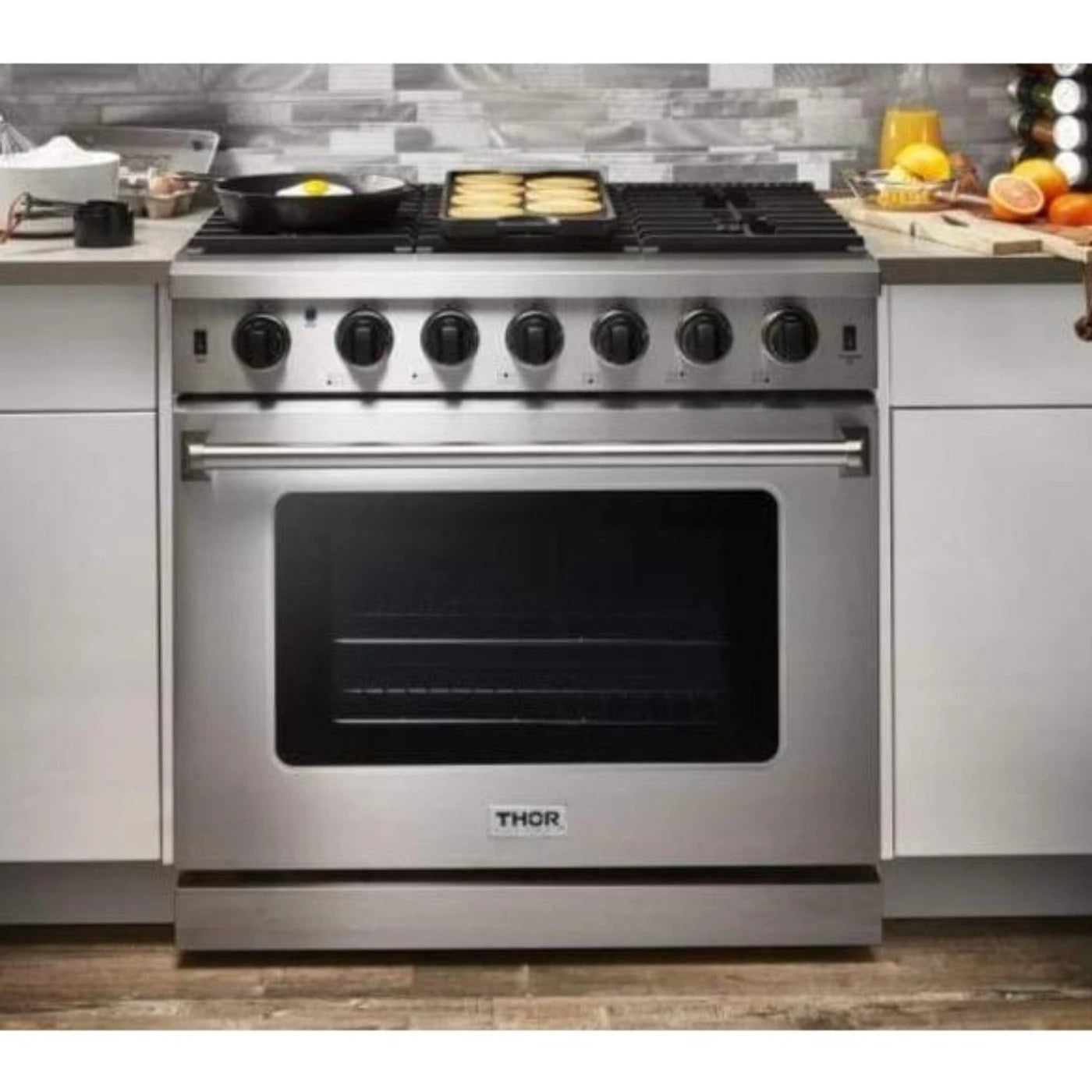 Thor Kitchen Appliance Package 36 in. Gas Range, 36 in. Range Hood, AP-LRG3601U