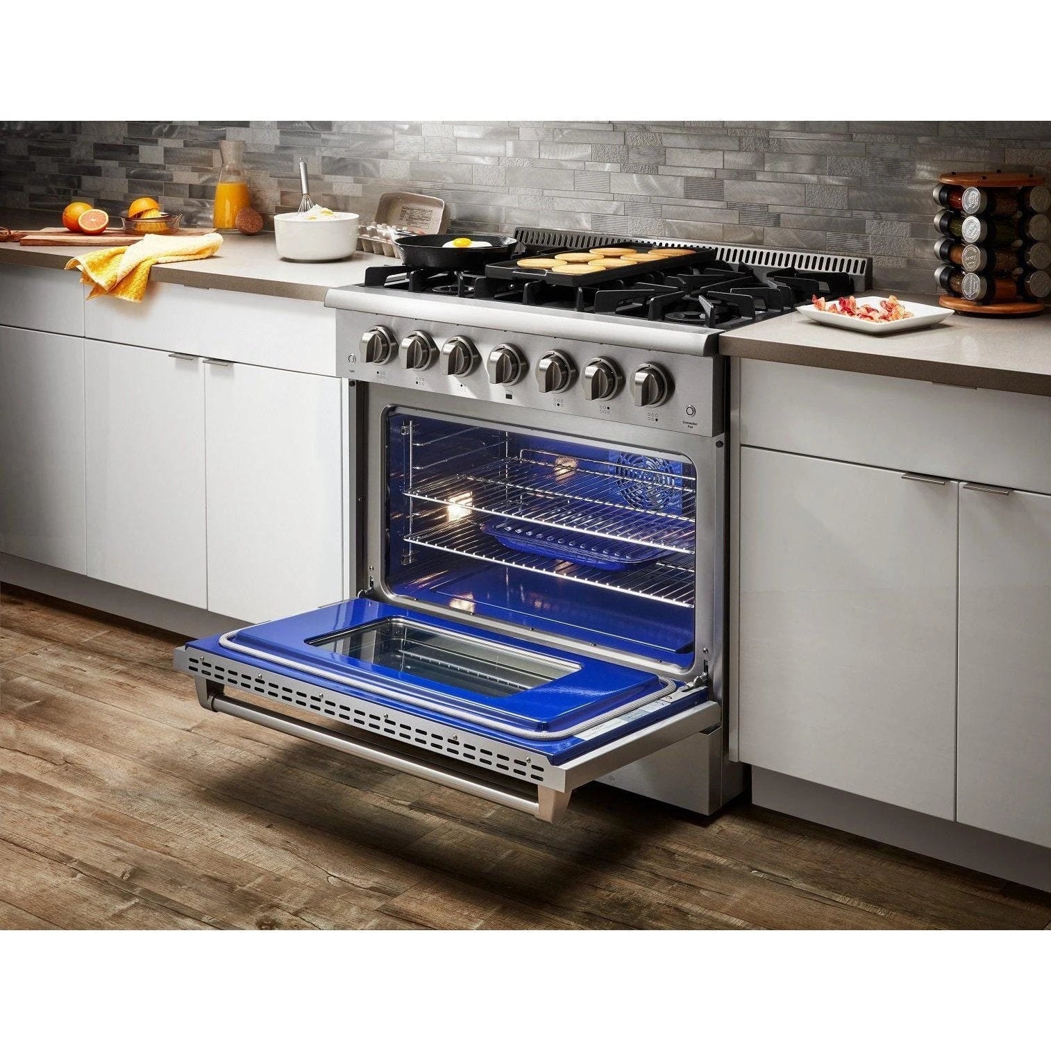 Thor Kitchen 36 in. 5.2 cu. ft. Professional Propane Gas Range in Stainless Steel, HRG3618ULP