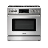 Thor Kitchen 36 Inch Air Fry and Self-Clean Professional Gas Range, TRG3601