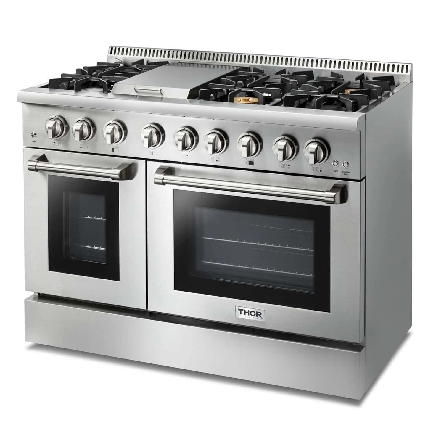 Thor Kitchen Appliance Package - 48 in. Gas Burner/Electric Oven Range, Range Hood, Refrigerator, Dishwasher, AP-HRD4803U-3