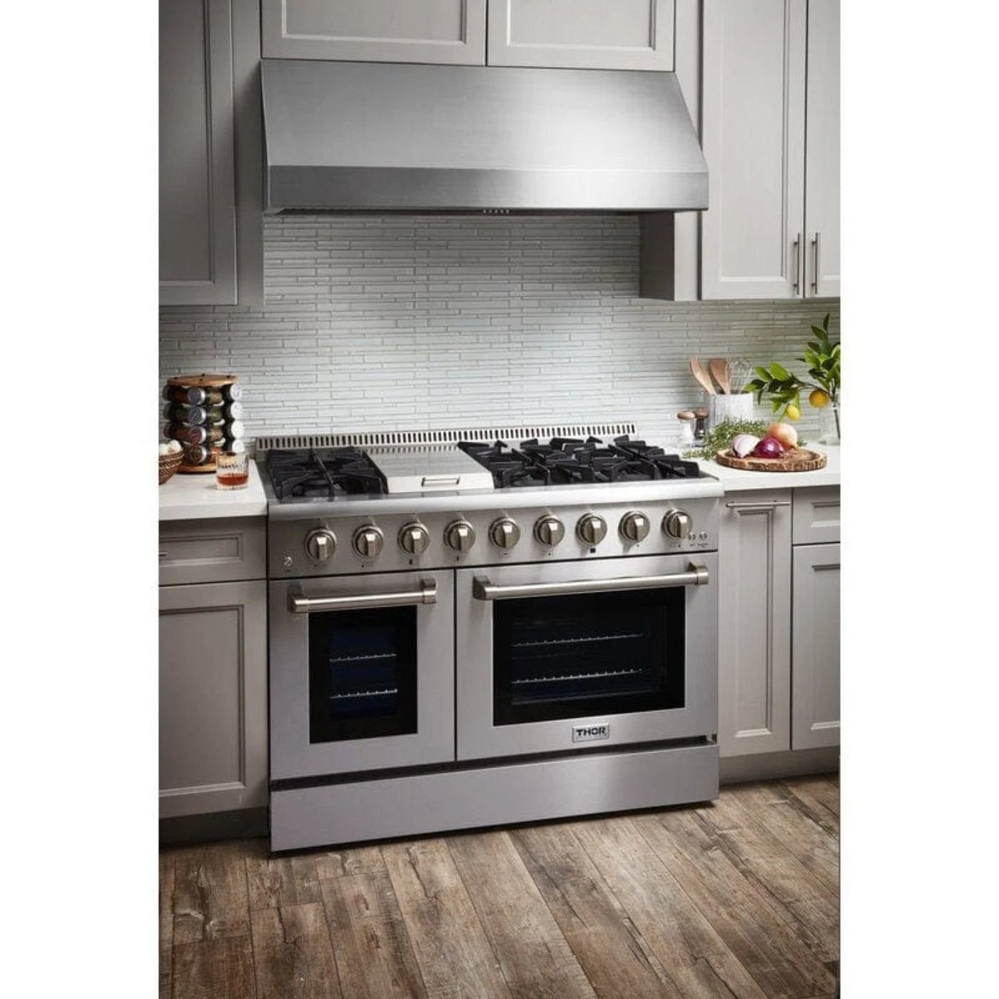 Thor Kitchen 48 in. Propane Gas Burner/Electric Oven 6.7 cu. ft. Range in Stainless Steel - HRD4803ULP