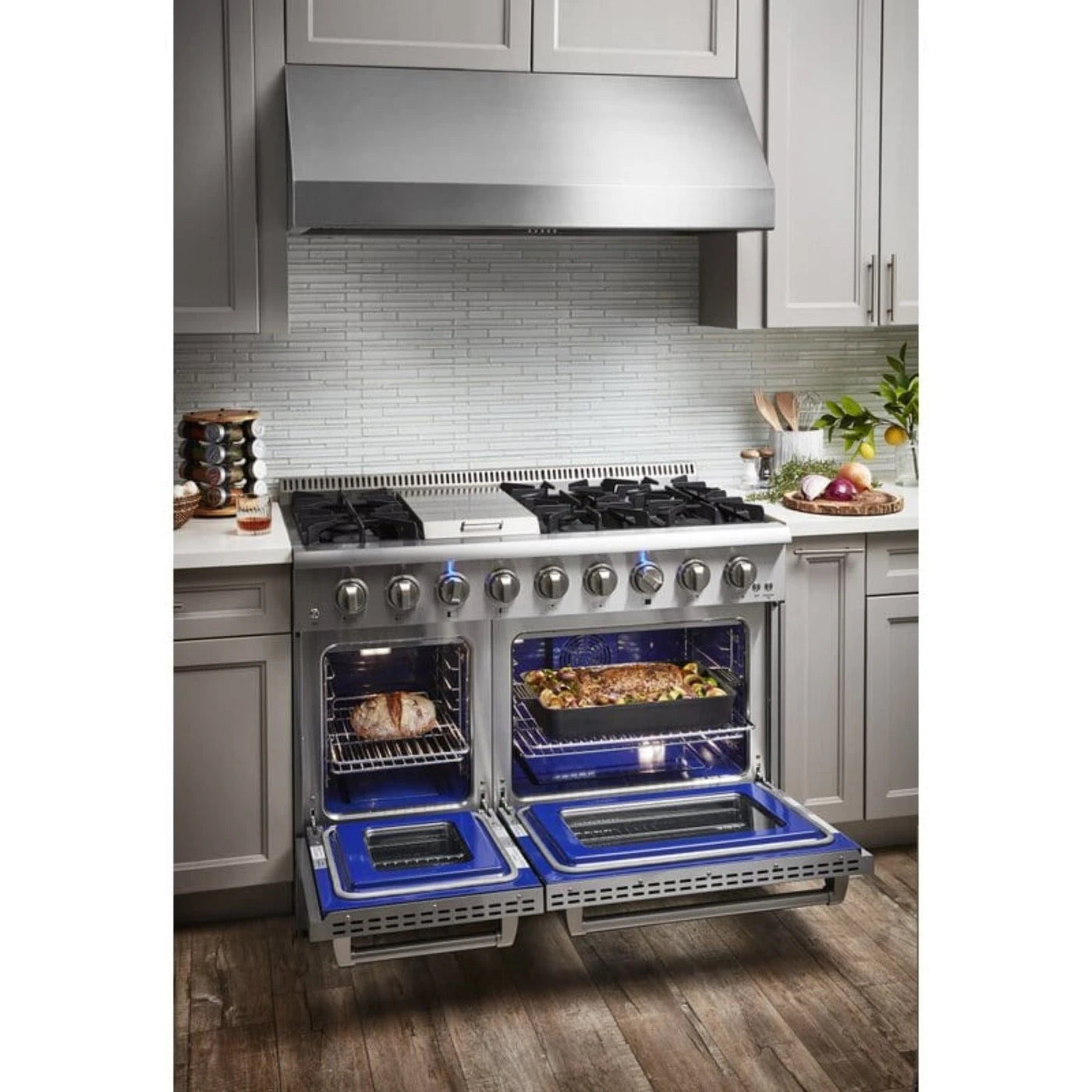 Thor Kitchen 48 in. Propane Gas Burner/Electric Oven 6.7 cu. ft. Range in Stainless Steel - HRD4803ULP