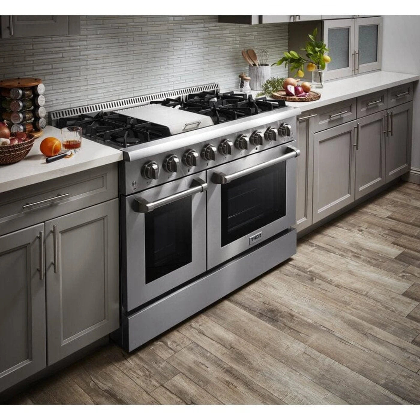 Thor Kitchen 48 in. Propane Gas Burner/Electric Oven 6.7 cu. ft. Range in Stainless Steel - HRD4803ULP