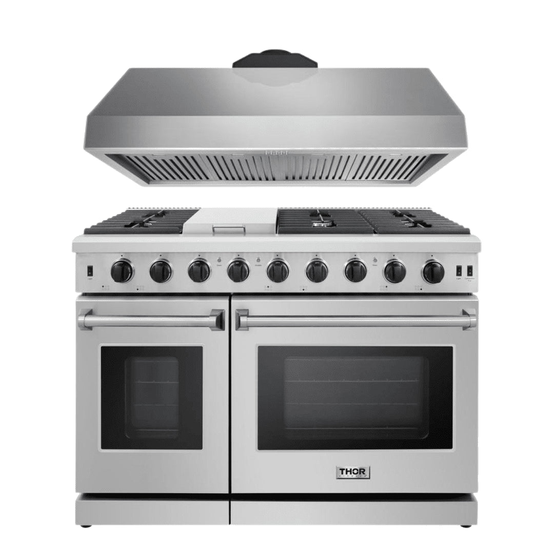 Thor Kitchen 48 in. Propane Gas Range and Range Hood Appliance Package, AP-LRG4807ULP