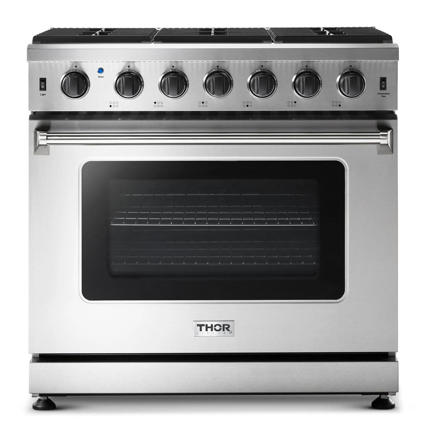 Thor Kitchen 36 in. 6.0 Cu. Ft Professional Natural Gas Range in Stainless Steel - LRG3601U