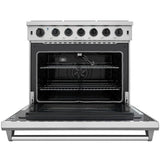 Thor Kitchen Appliance Package - 36 in. Natural Gas Range, Microwave Drawer, Refrigerator, Dishwasher, AP-LRG3601U-6