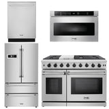 Thor Kitchen Appliance Package - 48 in. Gas Range, Dishwasher, Refrigerator, Microwave Drawer, AP-LRG4807U-6