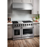 Thor Kitchen Appliance Package - 48 in. Gas Range, Dishwasher, Refrigerator, Microwave Drawer, AP-LRG4807U-6