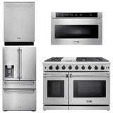 Thor Kitchen Appliance Package - 48 in. Gas Range, Dishwasher, Refrigerator with Water and Ice Dispenser, Microwave Drawer, AP-LRG4807U-12