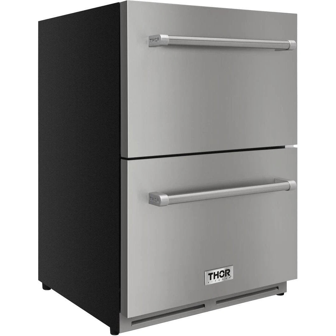 Thor Kitchen 24 in. 5.4 cu. ft. Built-in Double Drawer Refrigerator, TRF2401U