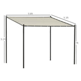 Outsunny 10' x 9.5' x 9.5' Outdoor Wall Patio Gazebo Canopy - 84C-187BG