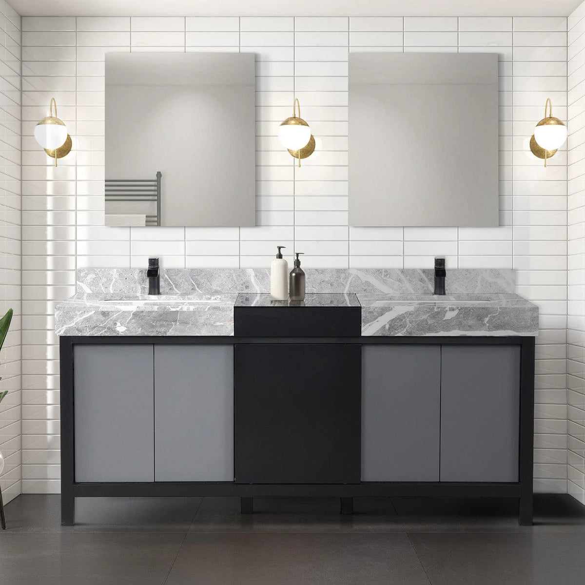 Zilara 72 Black and Grey Double Vanity - Backyard Provider