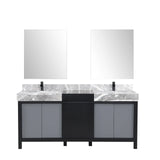 Zilara 72 Black and Grey Double Vanity - Backyard Provider