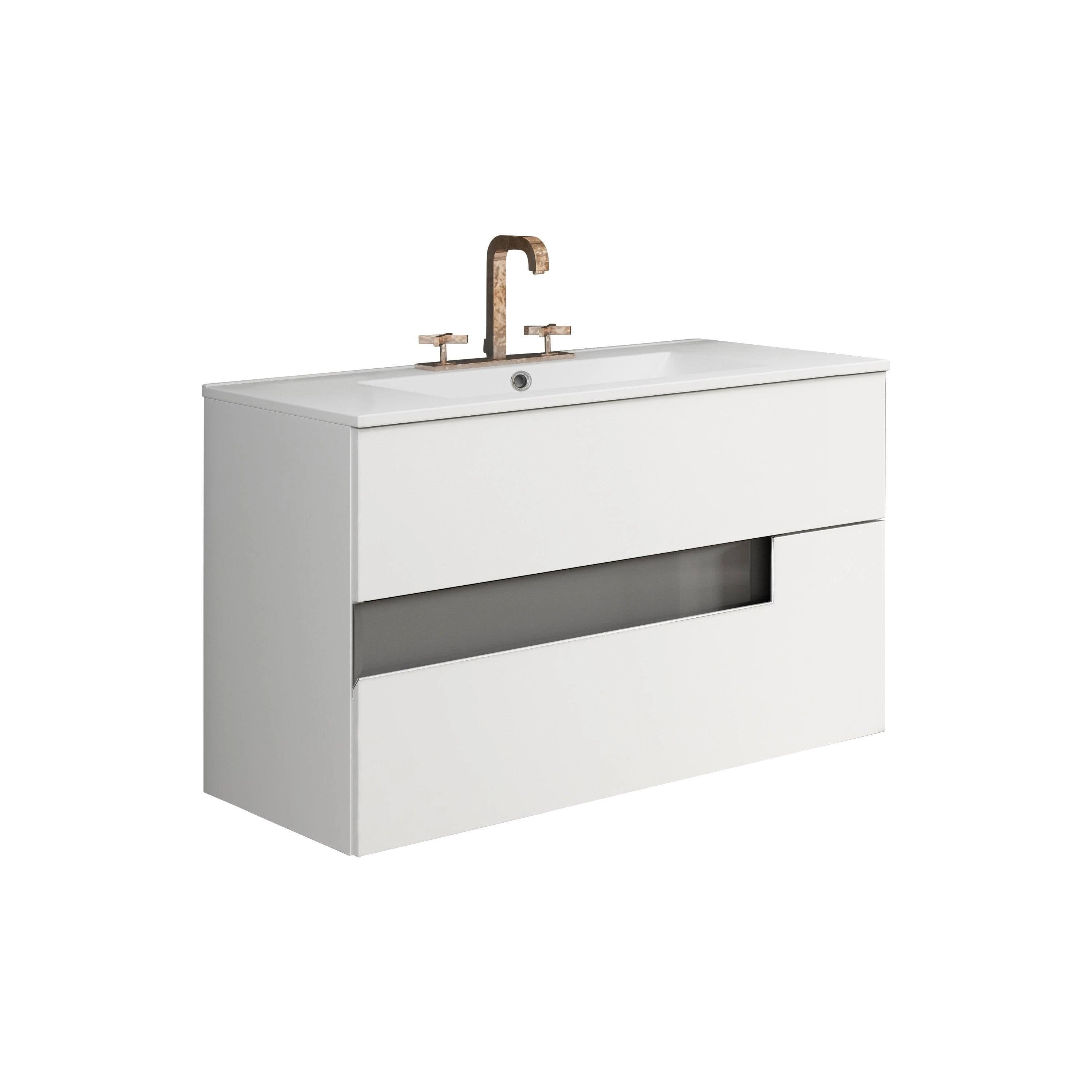 Lucena Bath Vision 32 Contemporary Wood Single Vanity in 6 colors - Backyard Provider