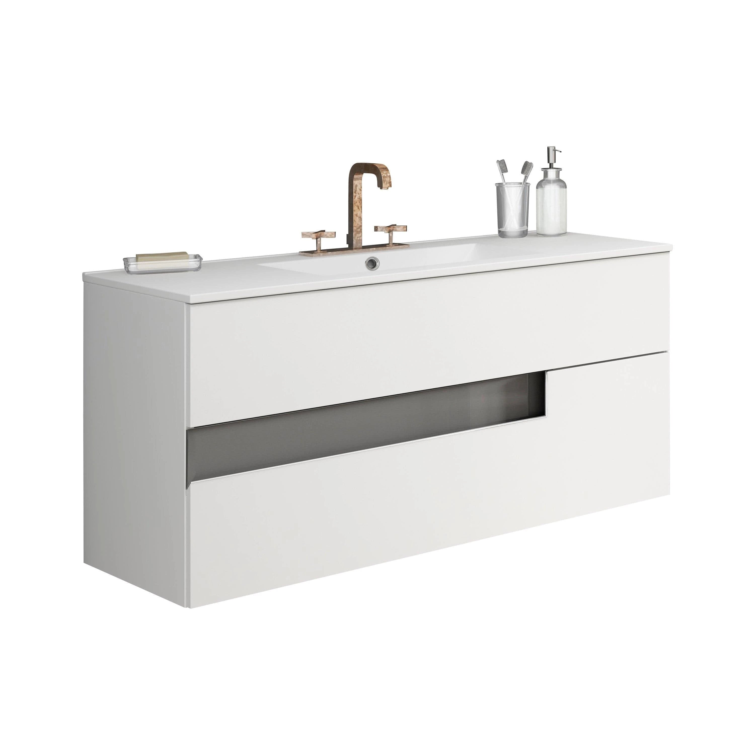 Lucena Bath Vision 40 Contemporary Wood Single Vanity in 6 colors - Backyard Provider