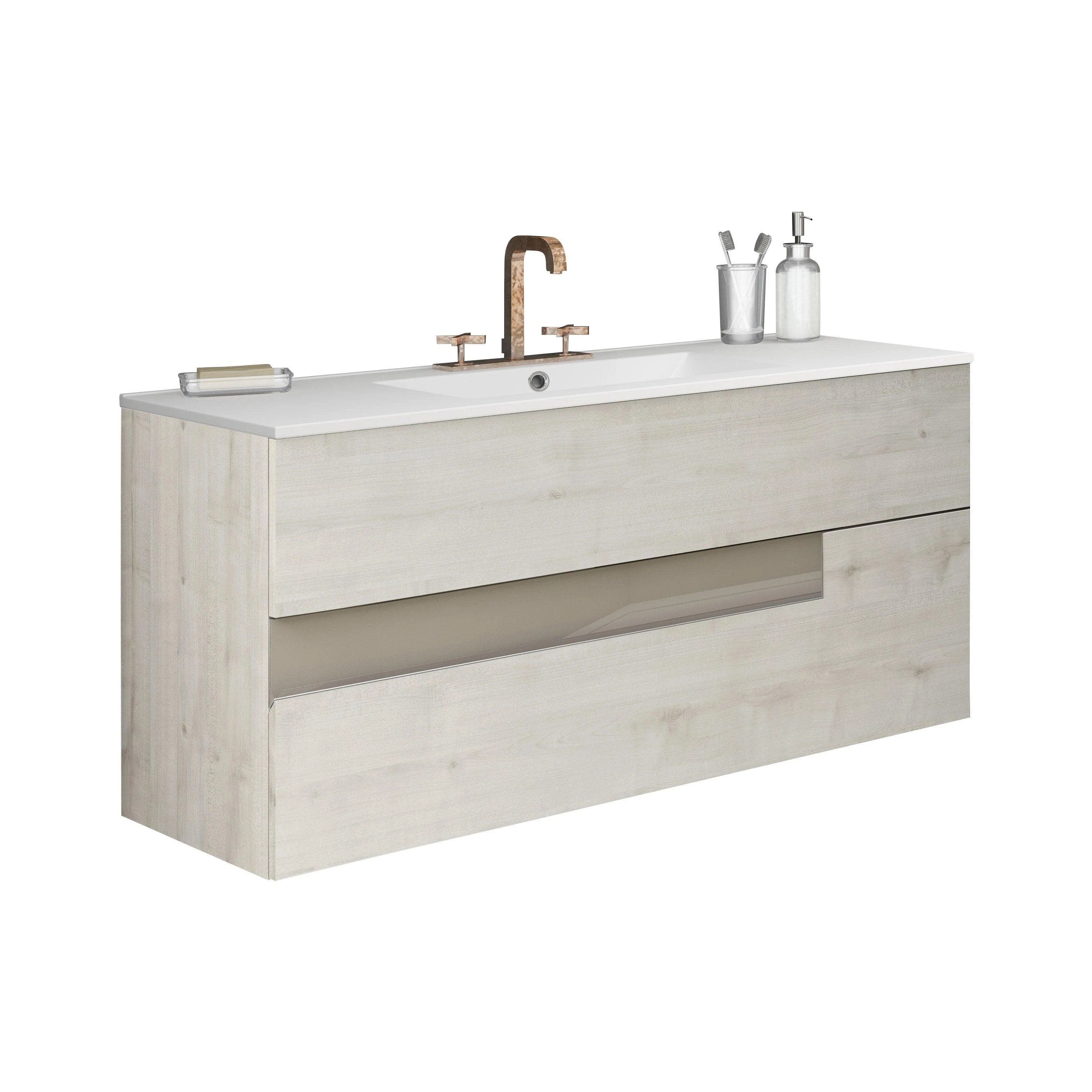 Lucena Bath Vision 40 Contemporary Wood Single Vanity in 6 colors - Backyard Provider