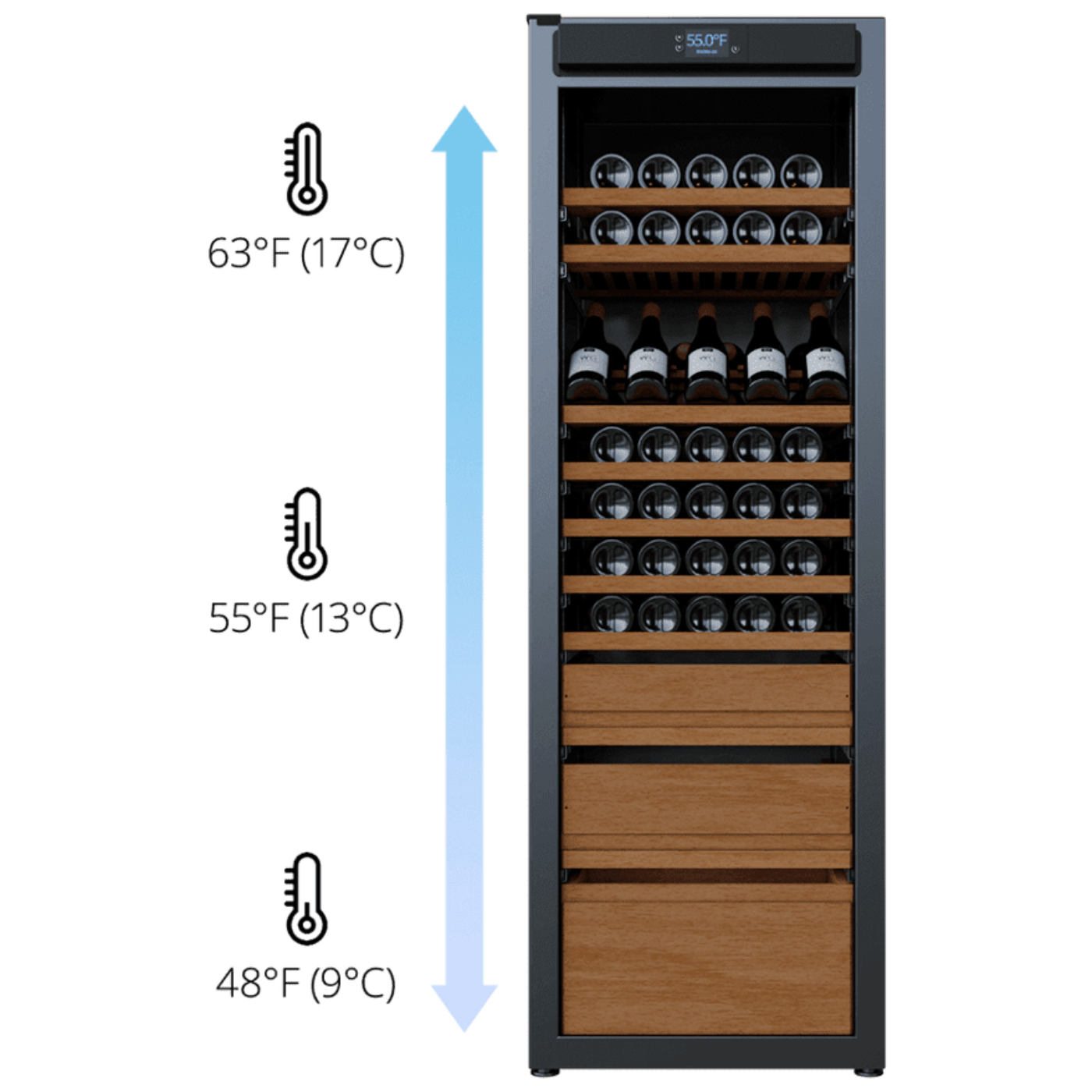 Wine Guardian Luxury Connoisseur Style Single Zone Wine Coolers - 99H0411-03