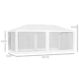 Outsunny 10' x 20' Gazebo Canopy Tent with 4 Removable Mesh Side Walls - 84C-023