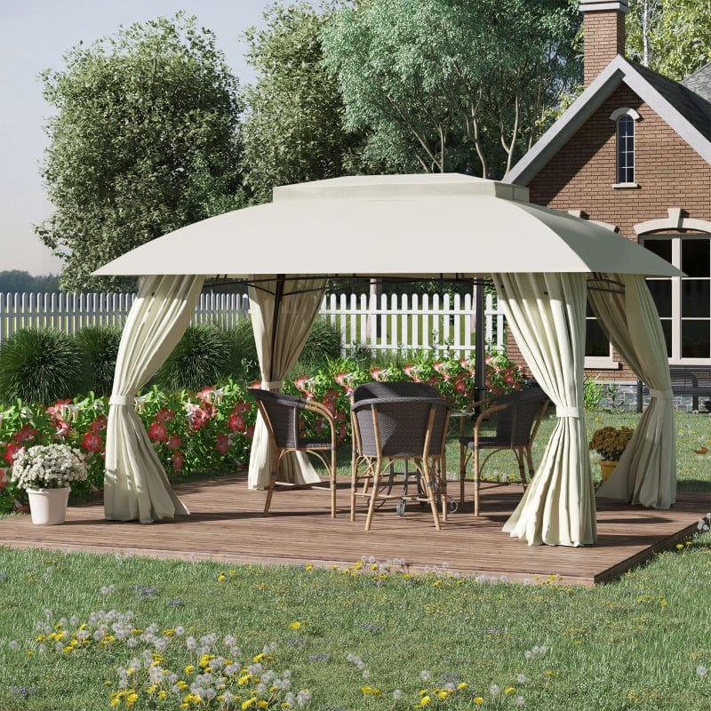 Outsunny 13' x 10' Patio Gazebo Outdoor Canopy Shelter - 84C-326CW