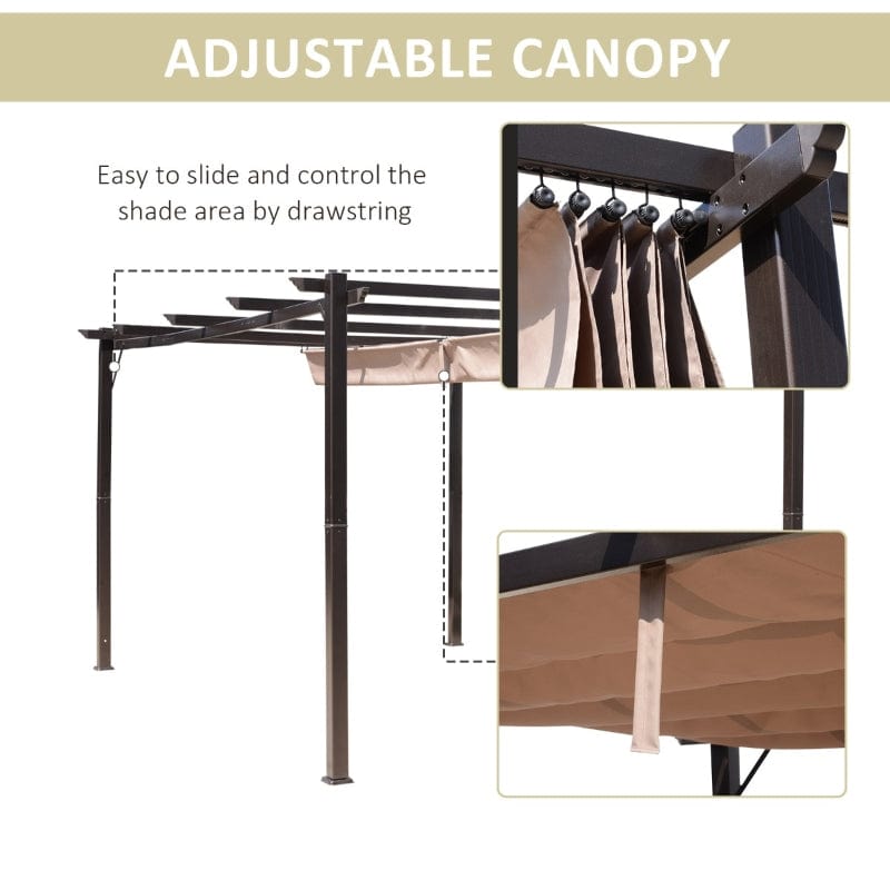 Outsunny 10' x 13' Steel Outdoor Pergola Gazebo - 84C-055BN