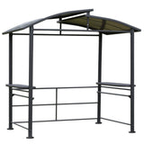 Outsunny 8' x 5' BBQ Patio Canopy Gazebo with Interlaced Polycarbonate Roof - 84C-237