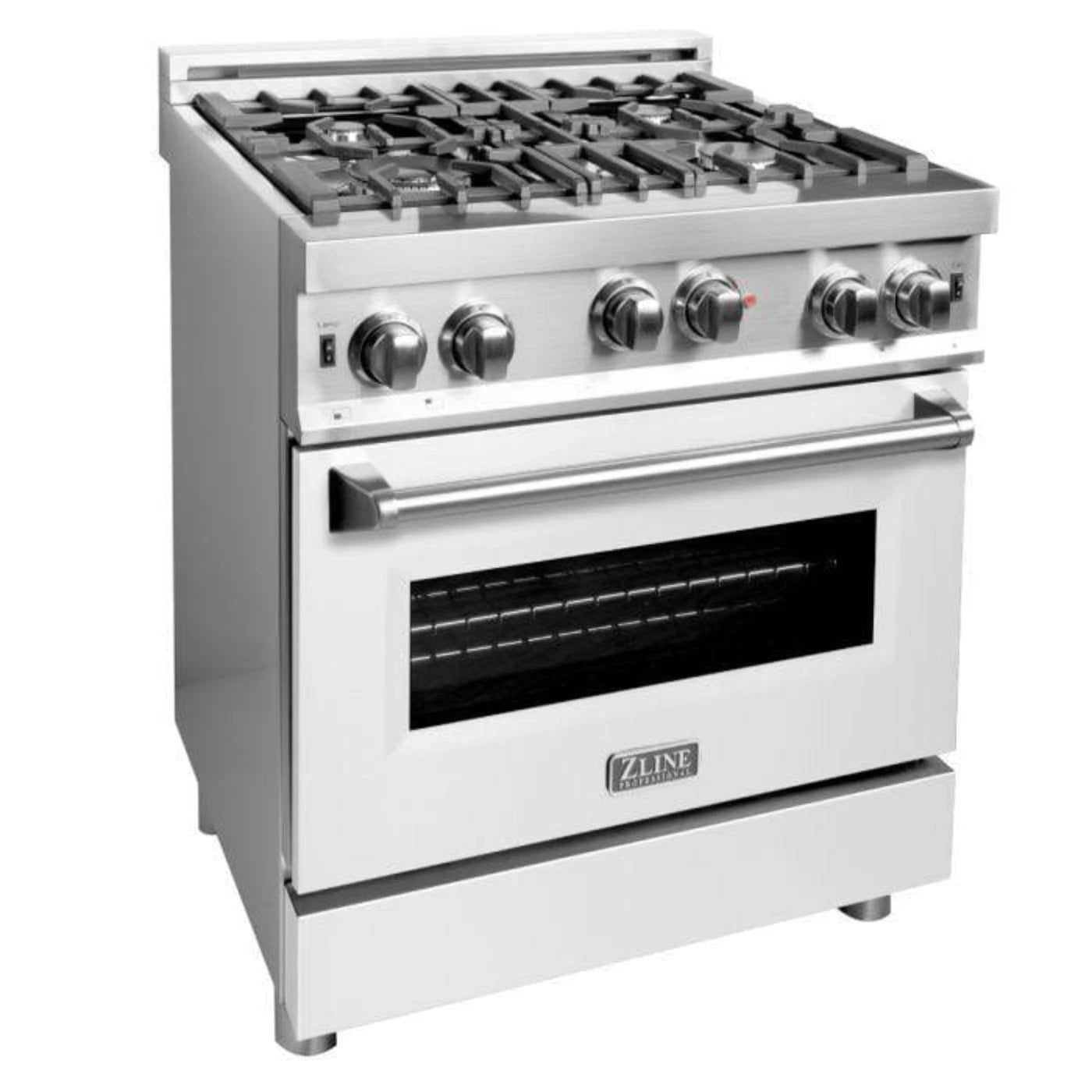 ZLINE 30 in. Professional 4.0 cu. ft. 4 Gas on Gas Range  with White Matte Door, RG-WM-30