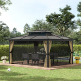 Outsunny 11x15 Hardtop Gazebo with Aluminum Frame, Polycarbonate Gazebo Canopy - 84C-268